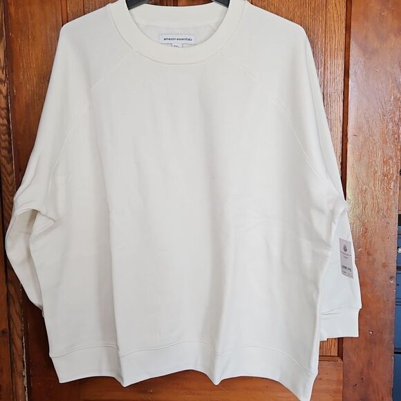 Amazon Essentials 6X Sweatshirt Women’s Plus Size Cream White NWT 6XL - Picture 3 of 5